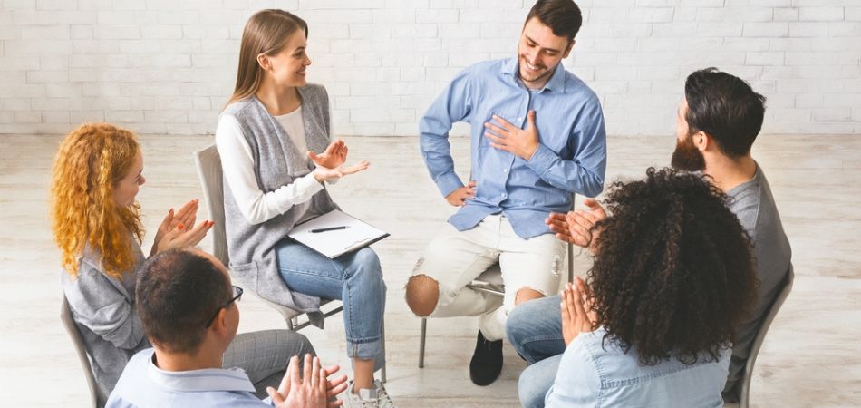 Group therapy during alcohol rehab treatment