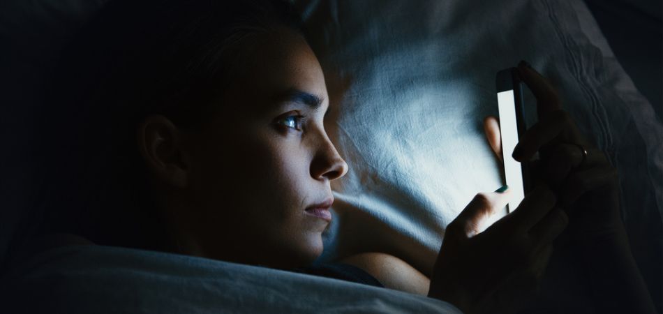 Woman addicted to the internet