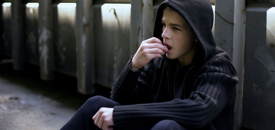 Young adult abusing drugs