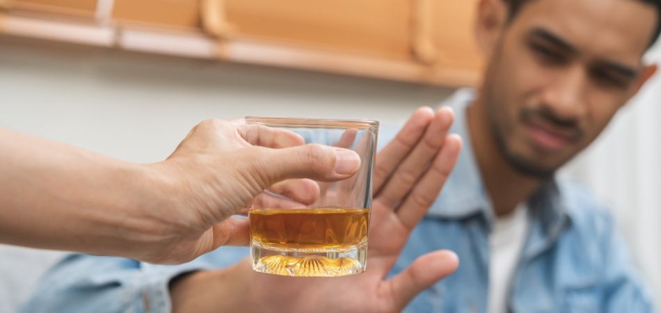 young man denial to alcohol